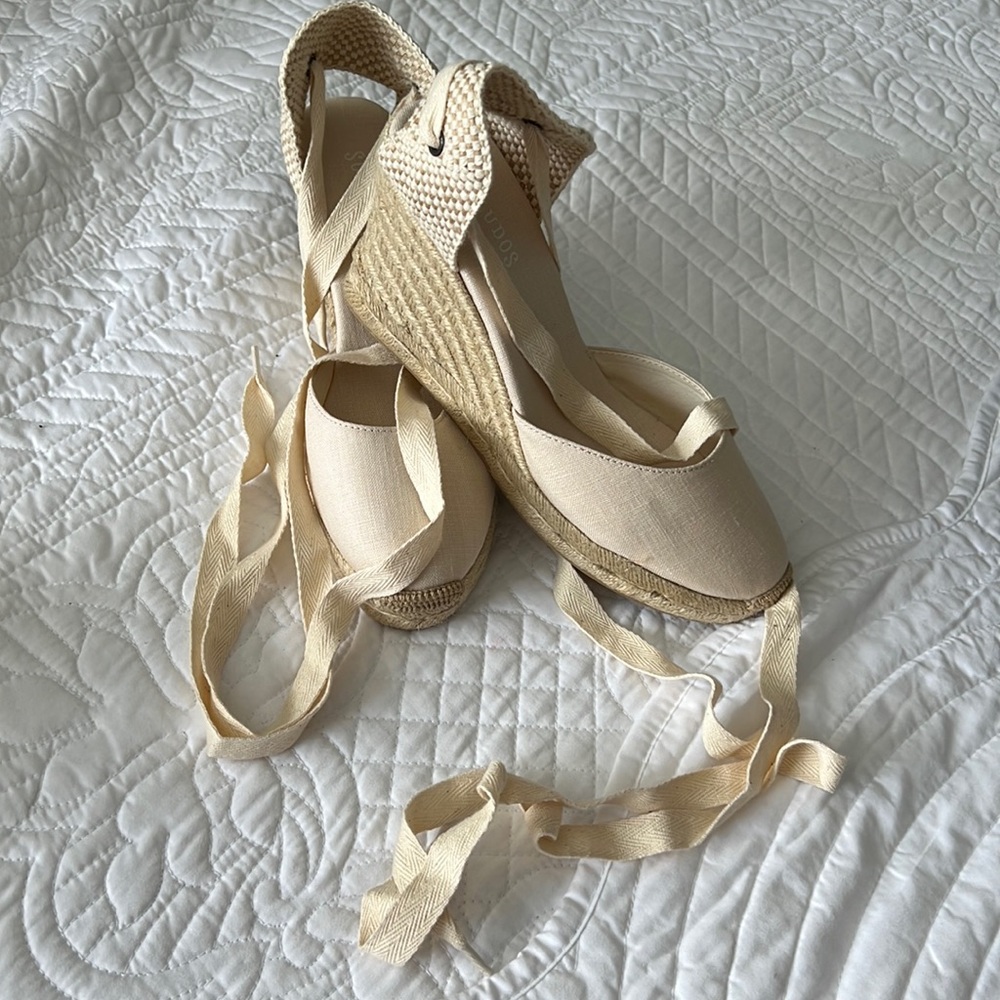 New Soludos Espadrilles size 8 1/2 linen Ivory color
